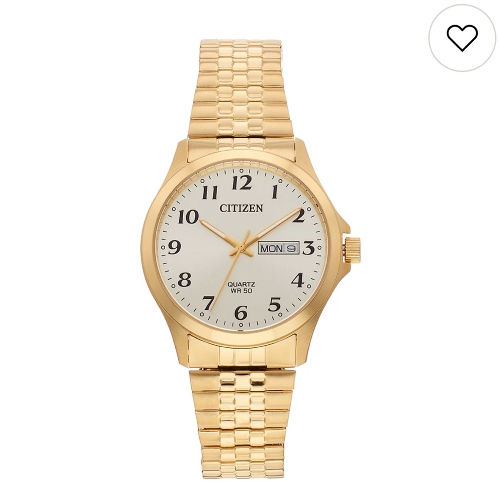 New- Citizen Quartz Men's Expansion Gold Steel 37mm Day/Date Watch